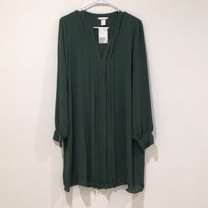 NWT shirt dress H&M Forest Green size 10